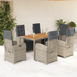 vidaXL Garten-Essgruppe 7-tlg. Grau