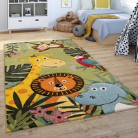 Paco Home Kinderteppich Teppich Kinderzimmer Junge Mädchen Modern Tier Motiv Dschungel Grün Grau Braun, Grösse:120x170 cm