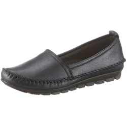 Slipper GEMINI, Damen, Gr. 36, grau (anthrazit, silberfarben), Glattleder, sportlich, Schuhe