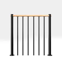 Minka Brüstungsgeländer mit vertikalen Stäben und Holz-Handlauf Buche Schwarz