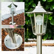 hofstein Außenleuchte Edelstahl 44 cm E27 ohne Leuchtmittel silber