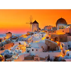 Papermoon Fototapete Santorini Sunset bunt Fototapeten Tapeten Bauen Renovieren