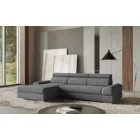 sit&more Ecksofa »Broadway L-Form«, inklusive Kopfteilverstellung, wahlweise mit Bettfunktion, grau