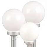 ETC Shop 3er Set LED Solar Außen Leuchten Balkon Beleuchtung Garten Deko Steck Lampen Kugeln weiß 15 und 20 cm