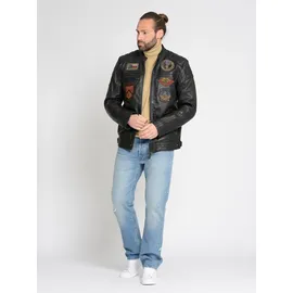 Top Gun Lederjacke Schwarz XL