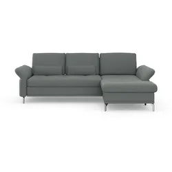 Ecksofa INOSIGN "Palm Beach L-Form", grau, B:269cm H:89cm T:175cm, 100%Polyester, Sofas, Federkern, mit Sitztiefenverstellung, wahlweise mit Bettfunktion