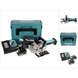 Makita DPJ 180 RTJ 18 V Li-Ion Akku Nutfräse im Makpac + 2 x 5,0 Ah Akku + Ladegerät