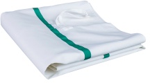ETERNASOLID Textil-Wäschesack, weiß, mit Knebelverschluss 93225-GR , 1 Packung = 10 Stück, mit grünen Kennstreifen