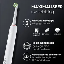 Oral-B Pro 3 3500 weiß + Reiseetui streifen Design Edition