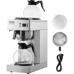 VEVOR Kommerzielle Filterkaffeemaschine Kaffeemaschine mit 2 Glaskaraffen