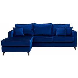 Home Affaire Ecksofa HOME AFFAIRE "Renesse L-Form", blau, B:234cm H:90cm T:160cm, Samtvelours 100% Polyester;Luxus-Microfaser ALTARA NUBUCK (100% Polyester), Sofas, Ecksofa, lose Kissen, Keder an Sitzkissen