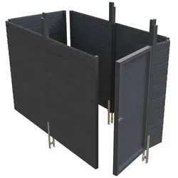 Skan Holz Abstellraum C3 für Carports - Profilschalung schiefergrau