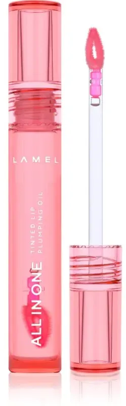 LAMEL All in One Lip Tinted Plumping Oil tönendes Lippenöl für mehr Volumen No 401 Peachy 3 ml