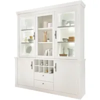 Furn.design Buffet, Weiß, Nachbildung,Pinie, 8 Fächer, 2 Schubladen, 184x205x44