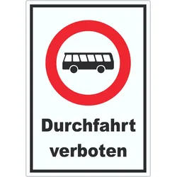 Durchfahrt verboten Bus Aufkleber A6 (105x148mm)
