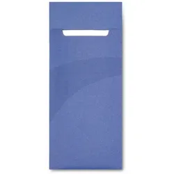 520 Serviettentaschen Bestecktaschen Sacchetto blau 85x200mm inkl. Serviette 40x40cm 2lg weiß