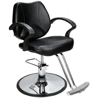 Barberpub Stuhl Barberpub hydraulischer Friseurstuhl Friseursessel 2057BK, Bedienungsstuhl Friseureinrichtung Friseur schwarz