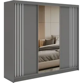 MKS Schiebetürenschrank DIANA 240 x 216 x 61 cm Grau