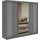 MKS Schiebetürenschrank DIANA 240 x 216 x 61 cm Grau