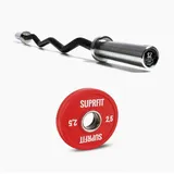 SF SUPRFIT Hantelscheiben Mini Bumper Plates Set inklusive SZ Curl Bar, 5 kg