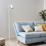 Kleine Stehlampe Weiß 124cm flexibel COLENE Wohnzimmer Stehleuchte Leselampe