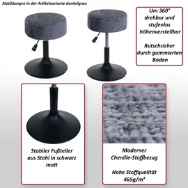 MCW Hocker MCW-C22 Stoff Ø 37 cm Creme-Weiß