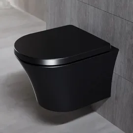 Steinberg 710 Wand-WC mit WC-Sitz Schwarz matt