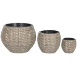 Home ESPRIT Blumentopf-Set, Polypropylen, Rattan, 49 x 49 x 36 cm