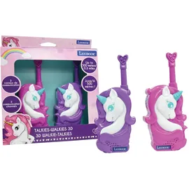 Lexibook Lexibook, Einhorn, 3D-Walkie-Talkies, Einhorn, Reichweite 500 m, 2 Kommunikationskanäle, Gürtelclip, Rosa/Violett, TW18UNI