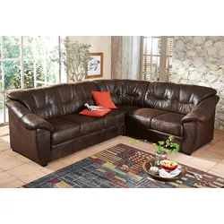 Ecksofa HOME AFFAIRE "Savona L-Form", braun (schoko), B:262cm H:90cm T:212cm, Kunstleder in Antiklederoptik, Sofas, mit Federkern