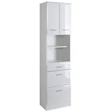 welltime Hochschrank »Neapel«, Breite 50 cm, mit Hochglanzfronten und eleganter Fräsung, weiß