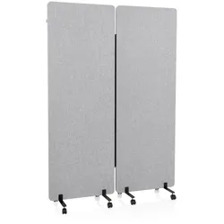 Mobiles Akustik-Trennwand-System FLEXMIUT 2er Set hellgrau hjh OFFICE