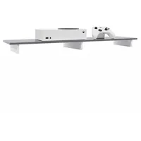 Vladon Game TV-Aufsatz 138,5 x 9,5 x 34,5 cm Weiß matt/Grau Hochglanz MDF/Spanplatte