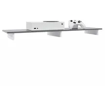 Vladon Game TV-Aufsatz 138,5 x 9,5 x 34,5 cm Weiß matt/Grau Hochglanz MDF/Spanplatte