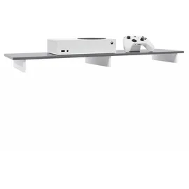 Vladon Game TV-Aufsatz 138,5 x 9,5 x 34,5 cm Weiß matt/Grau Hochglanz MDF/Spanplatte