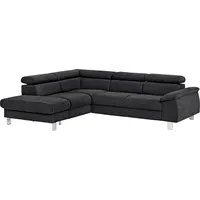 Cotta Ecksofa Komaris L-Form Kunstleder 3-Sitzer Schwarz
