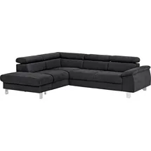 Cotta Ecksofa Komaris L-Form Kunstleder 3-Sitzer Schwarz