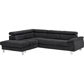 Cotta Ecksofa Komaris L-Form Kunstleder 3-Sitzer Schwarz
