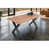 Trelevo® Esstisch Lotte - gerade Ecken - X-Gestell braun 200 cm x 77 cm x 100 cm