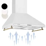 Klarstein Victoria Dunstabzugshaube 60cm Retro-Design 644,5m3/h 2 LED-Lampen Weiß