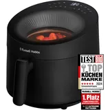 Russell Hobbs Heißluftfritteuse 5L [10 Programme|mit Sichtfenster] AirFryer (Fritteuse ohne Öl, Frittieren, Grillen, Braten, Backen, max 200°C, spülmaschinenfest, Schwarz) SatisFry Panoramic 27420-56