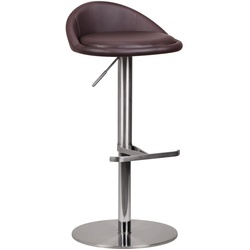 KADIMA DESIGN Barhocker DONAU, höhenverstellbar, halbrunde Rückenlehne, Edelstahl, max. 110 kg Belastung