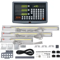 VEVOR Digitalanzeige, 250, 500, 600 mm, 3-Achsen-Linearskala DRO Stützstift Messerhalter Platte Gehäuse Uhr Stromkabel Halter Uhr Münze Schmetterling Schraube Deckel Lineal