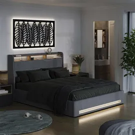 VitaliSpa Christin 160 x 200 cm Grau/Eiche