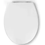 Pipishell Toilettendeckel, WC Sitz mit Absenkautomatik, Quick-Release Funktion für einfach Reinigung, O Form Weiß Toilettensitz mit Verstellbaren Scharnieren, Kunststoffversion