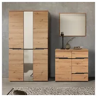Lomadox Garderoben Set modern in Artisan Eiche Nb. mit