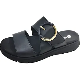 REMONTE Pantolette Wechselfußbett für Damen Schwarz 39