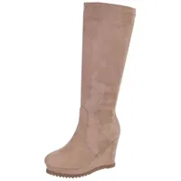 Ital-Design Plateaustiefel Damen Hellbraun 36