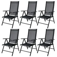 CASARIA Gartenstuhl Hochlehner klappbar Bern 6er-Set Anthrazit Alu verstellbar