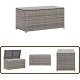 Gartenbox Poly Rattan 100x50x50 cm Grau - Außenaufbewahrung - Gartenkiste - Gartenbox - Stauraum Im Freien - Wetterfest